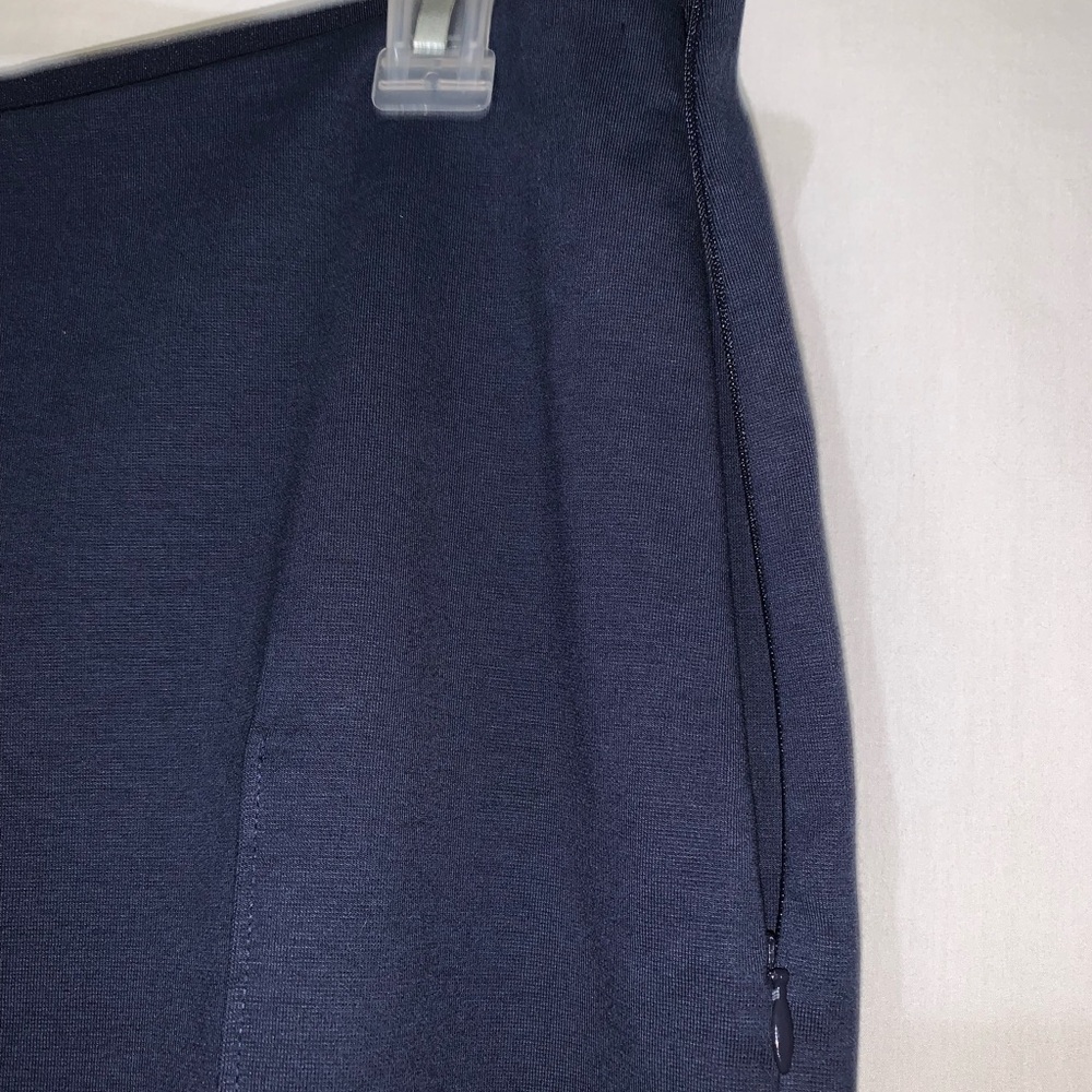 NWT Everlane The Dream Kick Flare Pin-tuck Side Zip Pull On Trouser Navy L - Picture 7 of 16